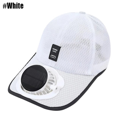 Solar Fan Baseball Cap with USB Charging – Cooling Mesh Hat