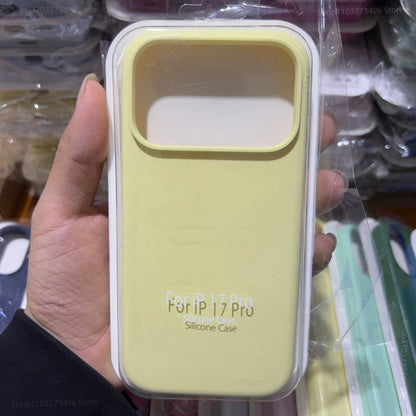 Official Liquid Silicone Skin Feel Case Iphone 17air 14 15 16 17 Pro Max Solid Candy Colour Color