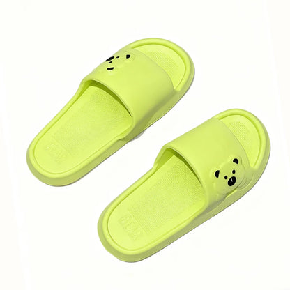 Summer Cartoon Bear Indoor Slippers Women Lightweight Soft Eva Slides Woman Comfort Home Bathroom