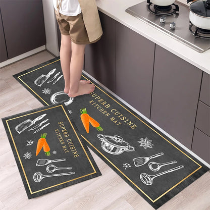 Anti-Slip Kitchen Floor Mat Set – Soft Washable Area Rug for Kitchen, Bedroom & Hallway