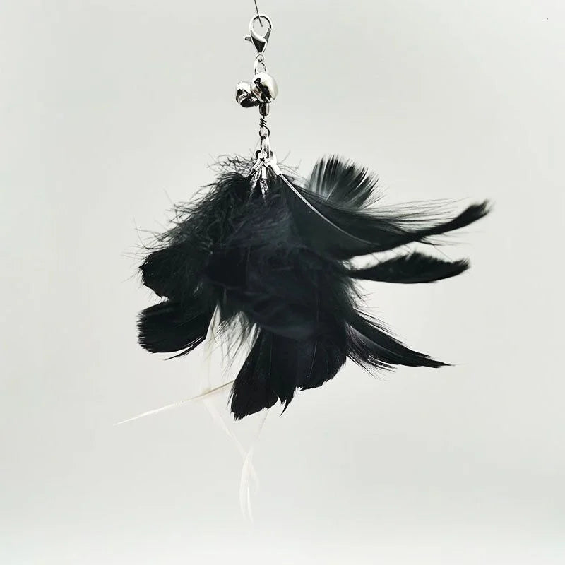 Suction Cup Bird Feather Cat Wand Toy – Interactive Kitten Hunting Toy with Bell