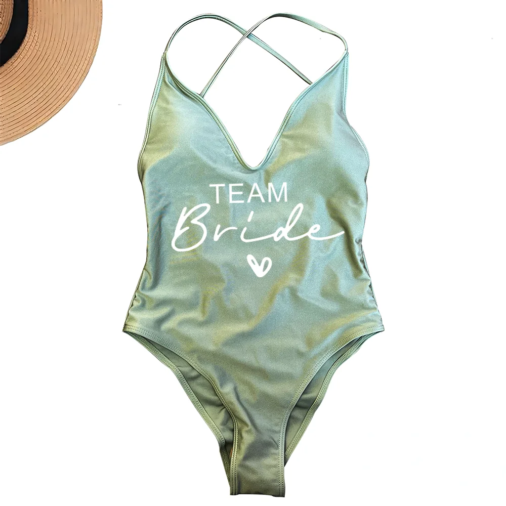 Team Bride One-Piece Swimsuit – Padded Bachelorette Bathing Suit