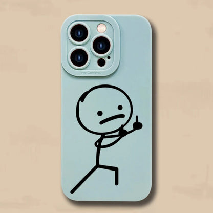 Cute Cartoon Matchman Matte Silicone Phone Case Iphone 16 11 12 13 14 15 17 Pro Max Xr Xs X 7 8 Plus