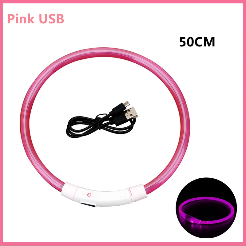 LED Dog Collar USB Rechargeable Glowing Safety Collar