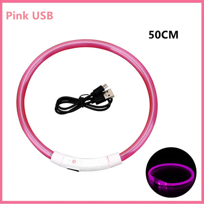 LED Dog Collar USB Rechargeable Glowing Safety Collar