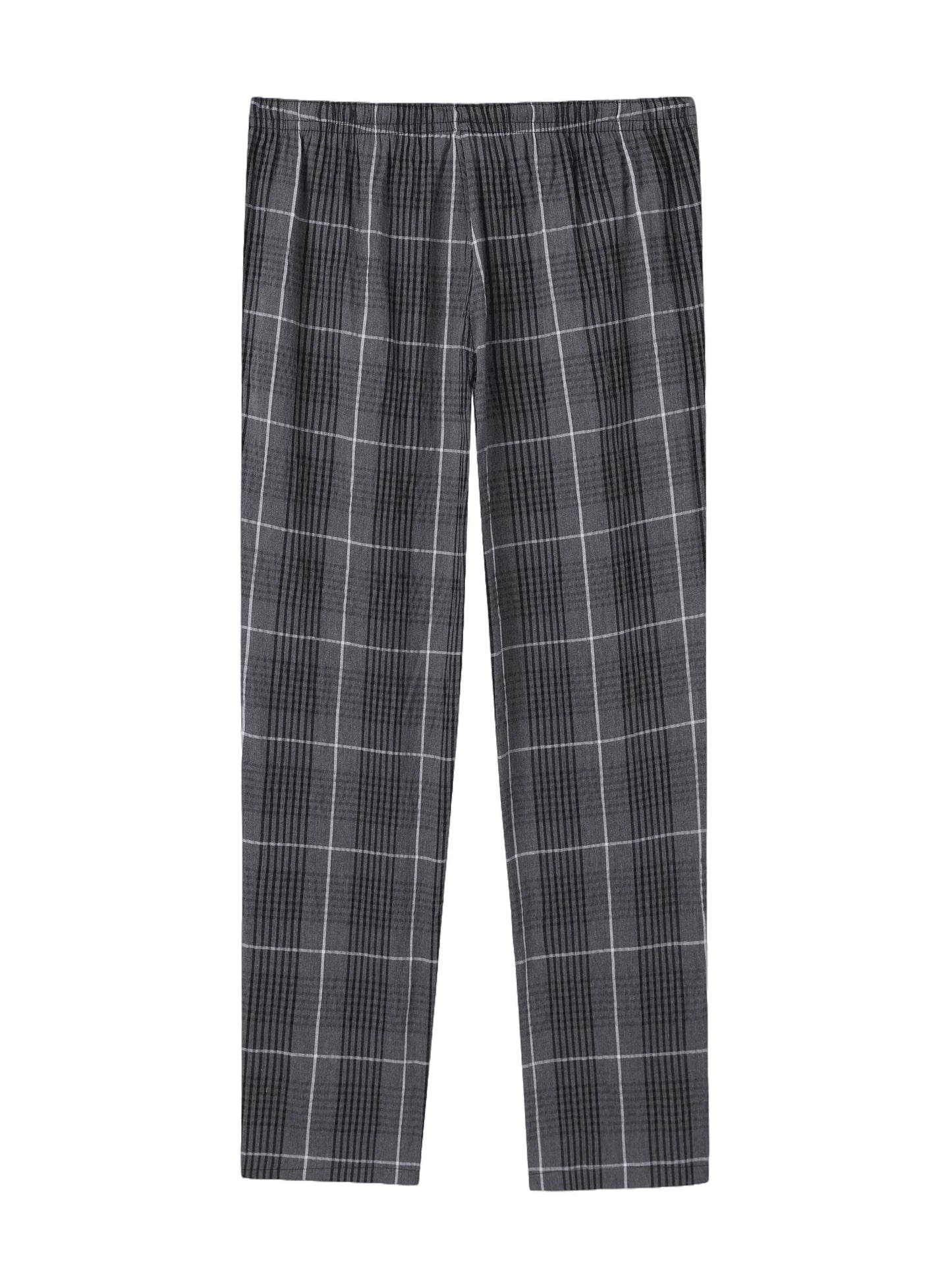 Men's Checked Cotton Pajama Pants with Pockets