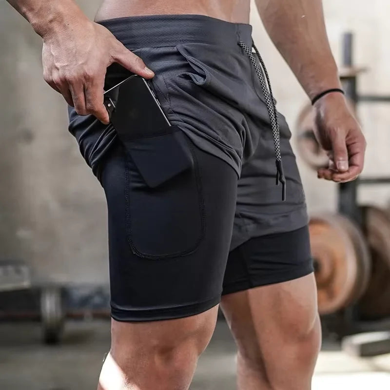 Men's 2-in-1 Running Shorts – Quick-Dry Gym & Workout Shorts