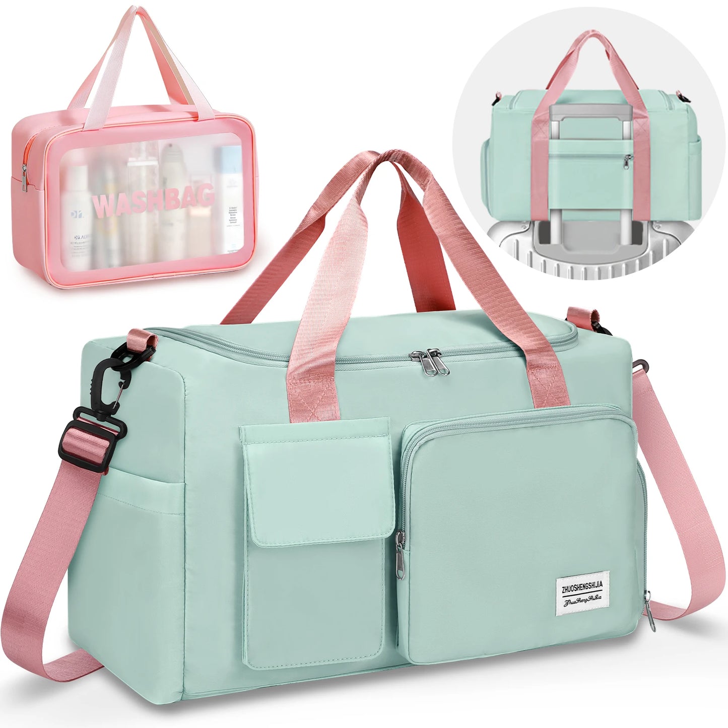Waterproof Gym Duffel Bag with Dry Wet Separation – Travel Weekender