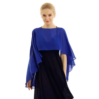 Chiffon Bridal Cape Wrap for Women