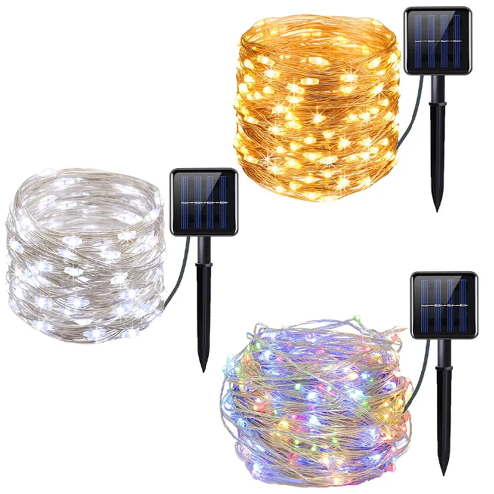 32m Led Solar String Fairy Lights Outdoor Path Garlands Lamp Patio Waterproof Christmas Wedding