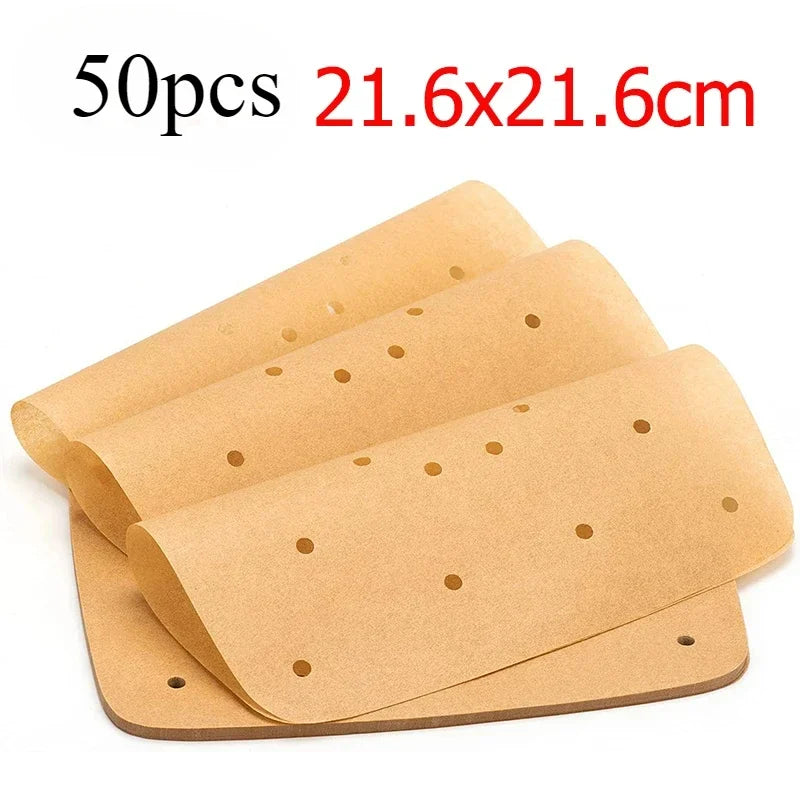 Air Fryer Parchment Paper Liners – Square Perforated