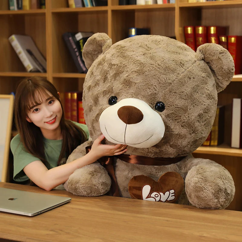 Teddy Bear Love Plush Pillow – Soft Stuffed Animal Gift 23.6in