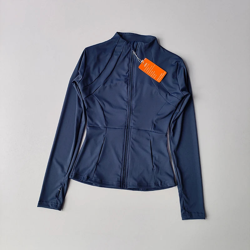 Women's Zip-Up Athletic Jacket – Long Sleeve Gym Cardigan