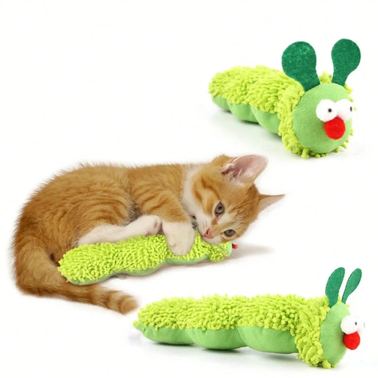 Catnip Caterpillar Chew Toy for Cats – Silvervine Molar & Teaser Toy