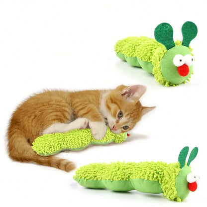 Catnip Caterpillar Chew Toy for Cats – Silvervine Molar & Teaser Toy