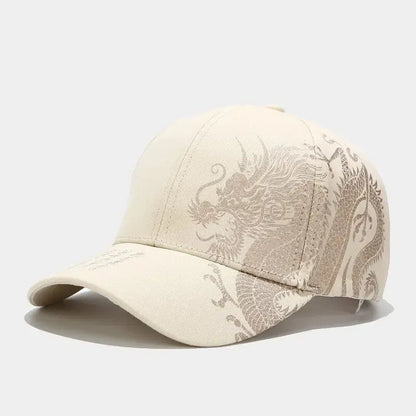 Dragon Embroidery Baseball Cap – Chinese Style Unisex Hat
