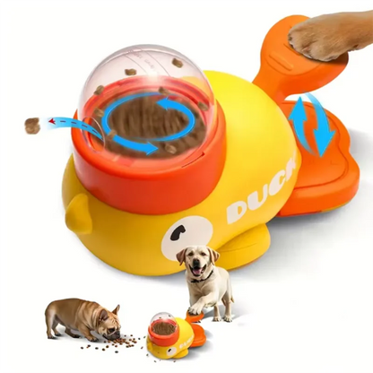 Yellow Duck Slow Feeder Toy for Dogs & Cats