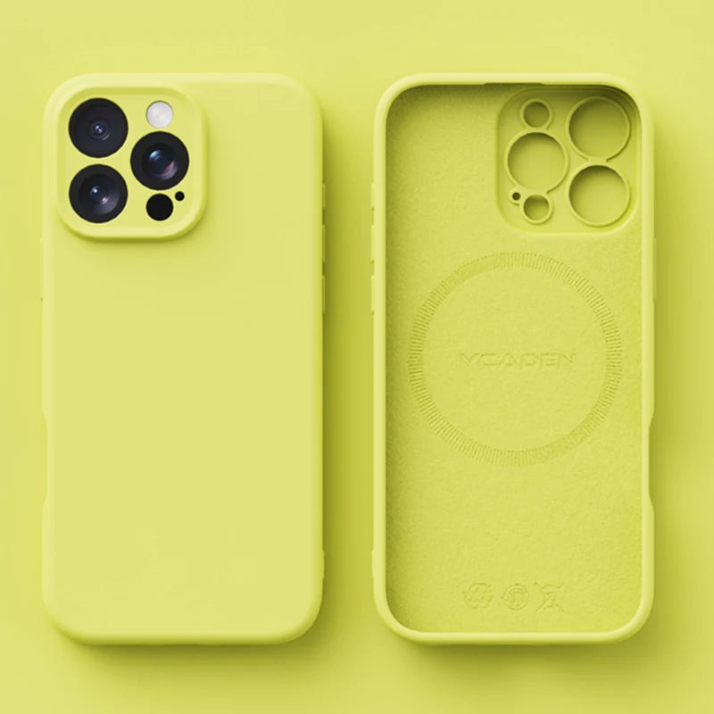 Original Magnetic Magsafe Phone Case Iphone 16 15 14 12 13 17 Pro Max Plus Liquid Silicone Wireless