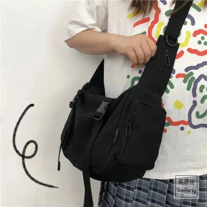 Canvas Crossbody Shoulder Bag – Large Capacity Casual Messenger