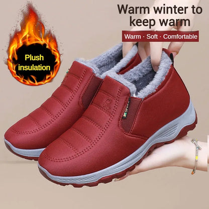 Men's Winter Ankle Boots – Fleece-Lined Slip-On Warm Shoes