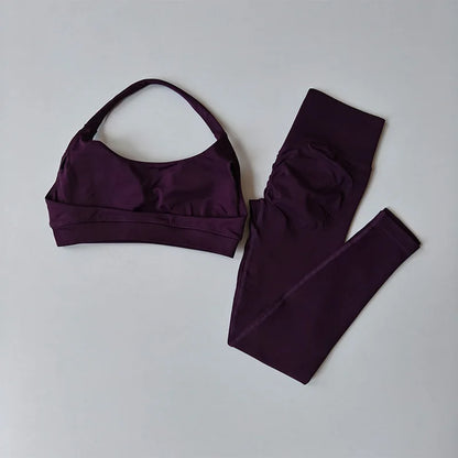 Women's Seamless Yoga Set – Sports Bra & High-Waist Leggings