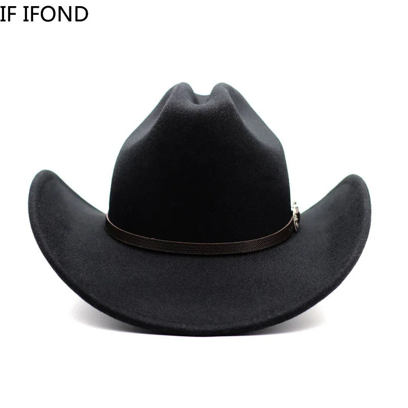 Wide Brim Cowboy Hat – Vintage Western Felt Hat for Men & Women