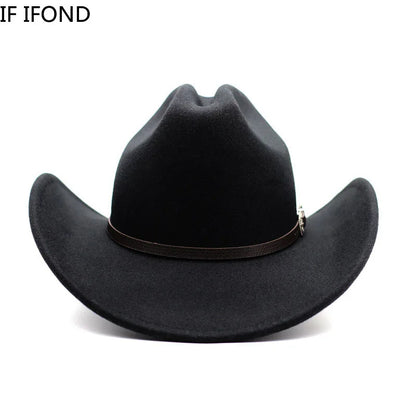 Wide Brim Cowboy Hat – Vintage Western Felt Hat for Men & Women