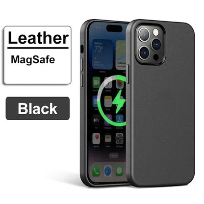 Luxury Magnetic Leather Case Apple Iphone 17 Pro Max 16 13 12 14 15 Plus Official Macsafe Magsafe I