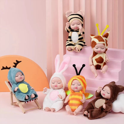 Mini Reborn Baby Dolls in Animal Costumes – Cute Collectible Set