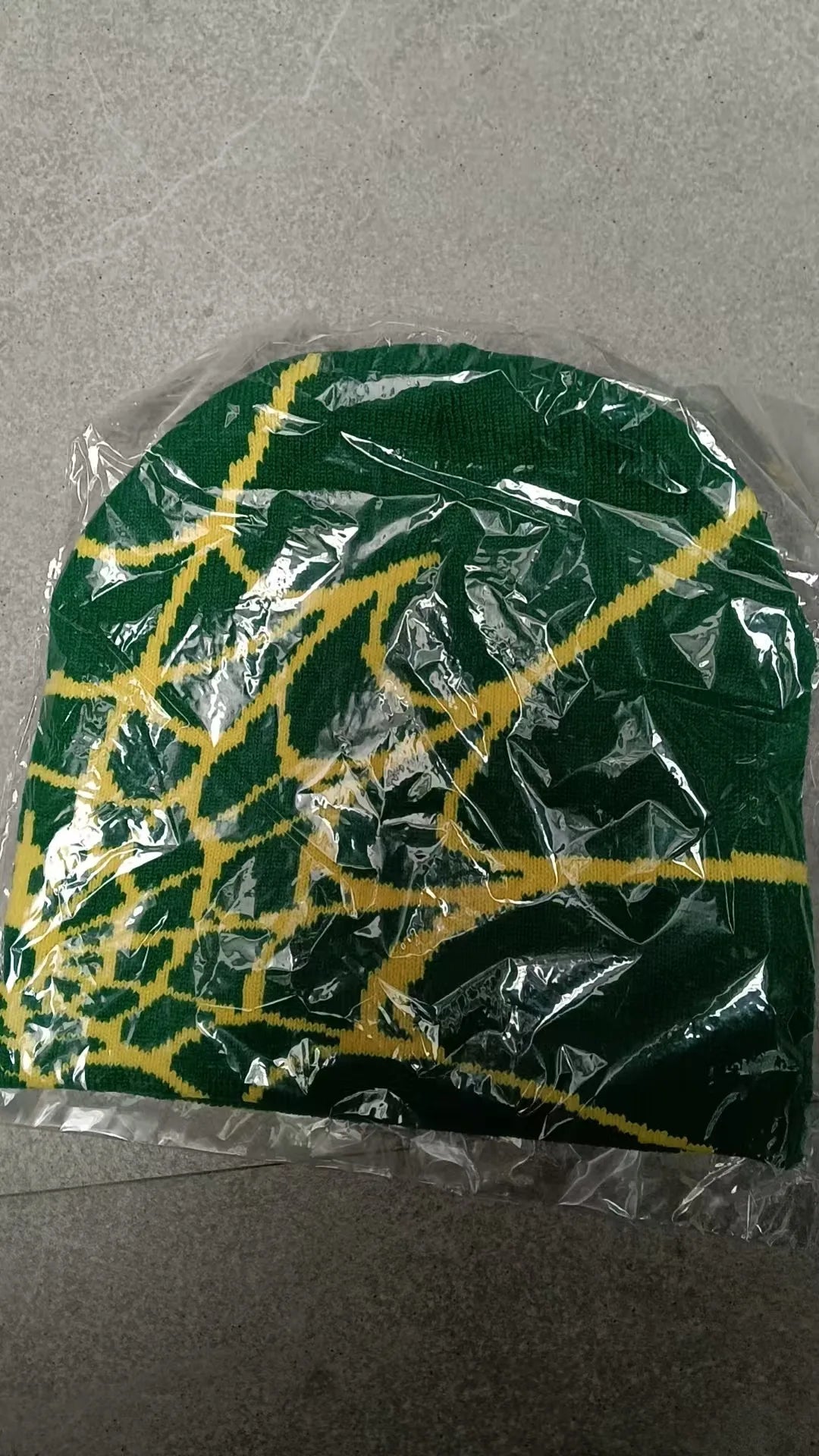 Spider Web Knit Beanie – Y2K Goth Skull Cap