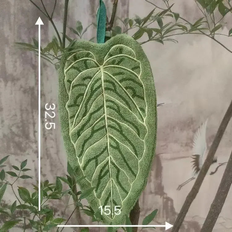 Washable Clear Plant Print Towels Ultra-Absorbent Quick-Dry Hanging Loop Bathroom Kitchen Thumb Hand
