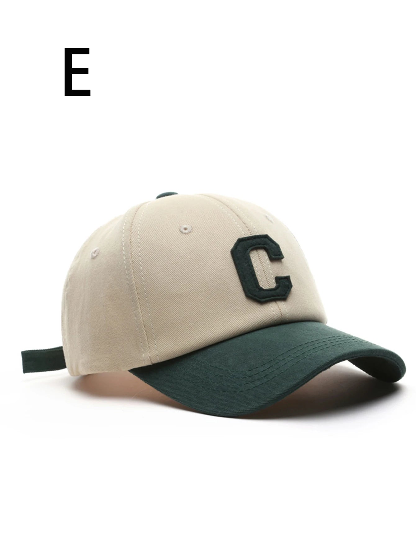 Embroidered Letter C Baseball Cap – Retro Cotton Hat for Men & Women