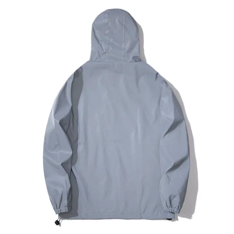 Reflective Hooded Jacket – Unisex Streetwear Windbreaker