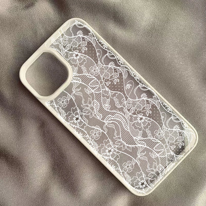 Vintage White Lace Floral Phone Case Iphone 17 16 15 14 11 12 13 Pro Max 16e 17air X Xr Xs 7 8 Plus
