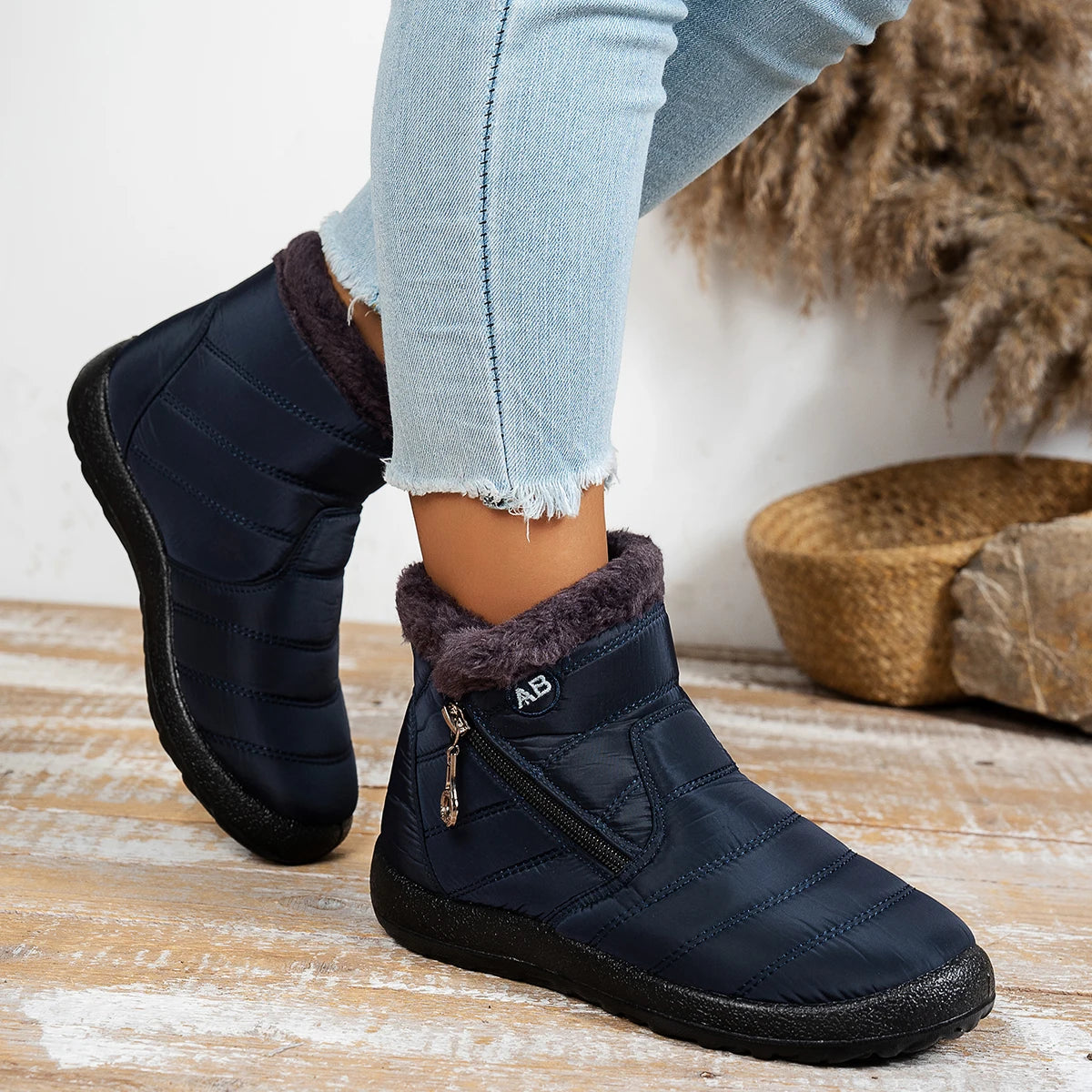 Women's Winter Ankle Boots – Waterproof Fur-Lined Snow Boots
