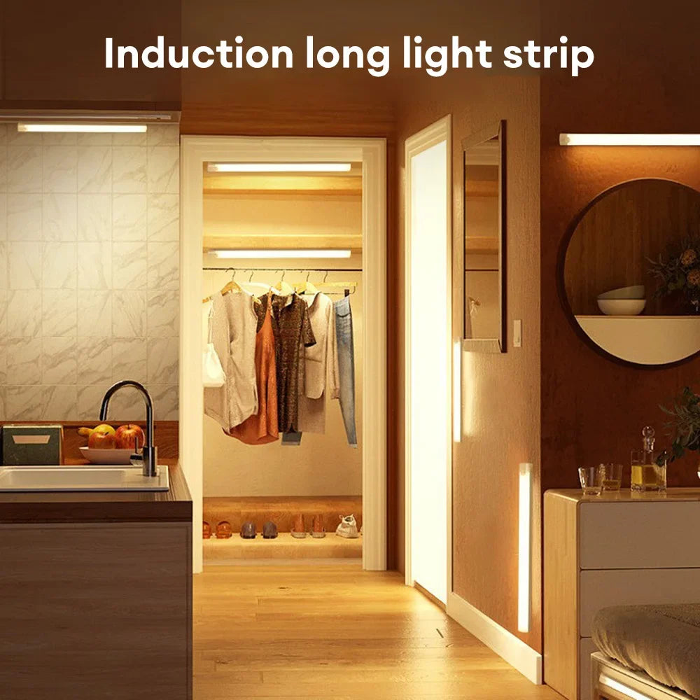 Led Motion Sensor Light Wireless Night Type C Rechargeable Cabinet Wardrobe Lamp Staircase Backlight