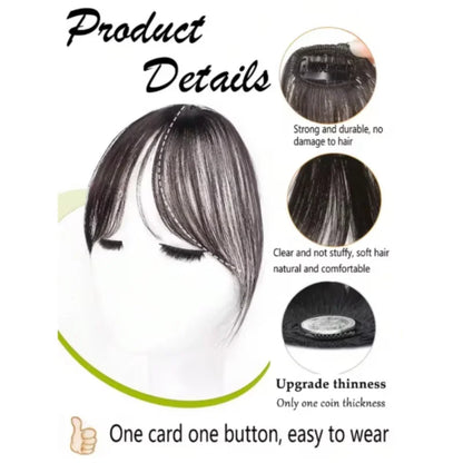 Clip-In Bangs Hair Extension Middle Part Natural Seamless Fringe