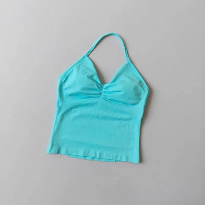 Women's Halter Neck Sports Bra & Shorts Set
