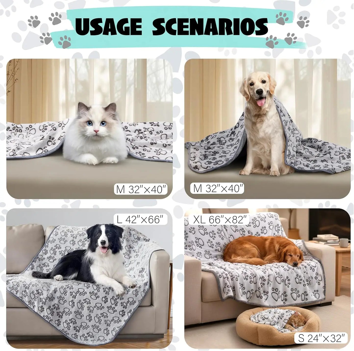 Pet Blanket - Soft Washable Fleece for Dogs & Cats