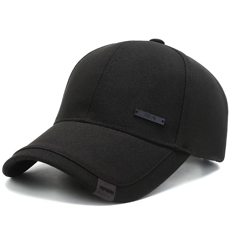 Baseball Cap with Metal Label – Unisex Adjustable Hip Hop Hat