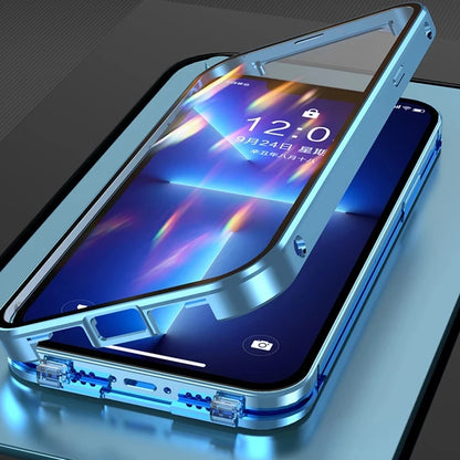 360 Metal Magnetic Double Sided Glass Cover Lens Protection Iphone16 14 15 Pro Max Iphone13 12 11