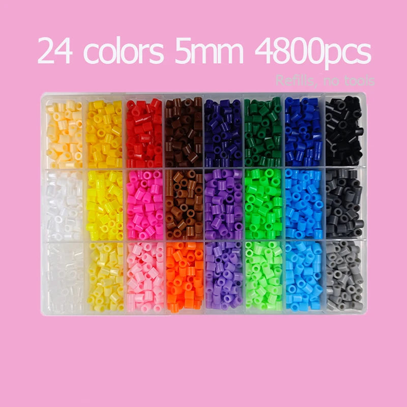 Hama Beads Kit – Fuse Bead Set with Pegboards & Iron