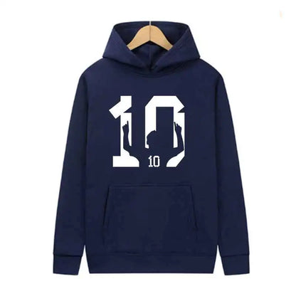 Number 10 Football Graphic Hoodie Vintage Streetwear Sweatshirt