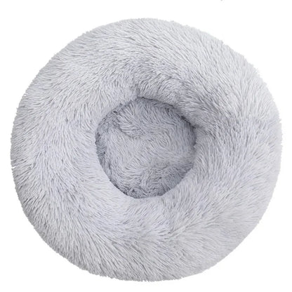 Round Plush Pet Bed – Super Soft Donut Bed for Dogs & Cats