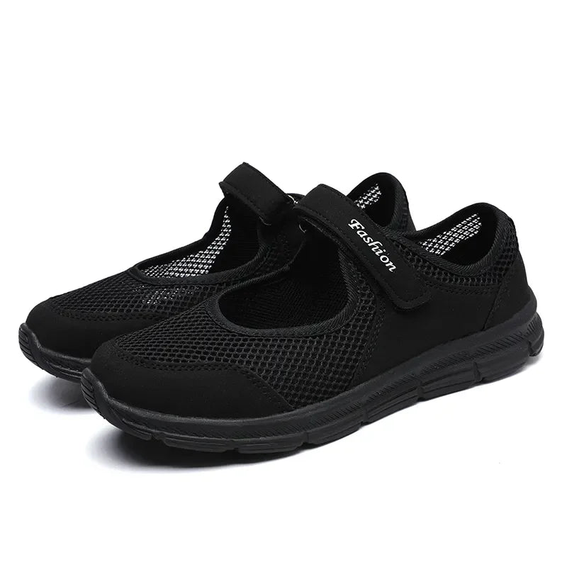 Women's Breathable Mesh Sneakers with Velcro Strap