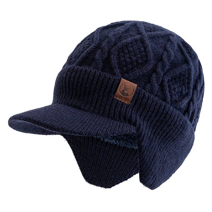 Winter Knit Earflap Beanie Cap – Fur Lined Warm Ski Hat