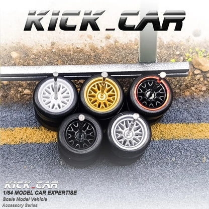 1:64 Scale Rubber Wheels Upgrade Set – 5 Cars (10 Wheels)