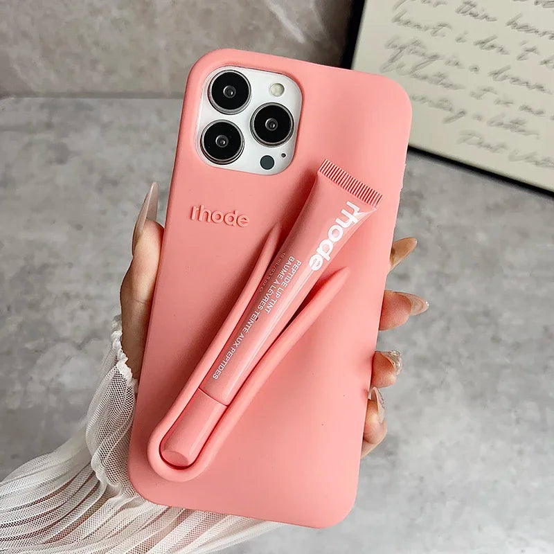Brand Lemontini Phone Case Iphone 11 12 13 14 15 16 Pro Max Plus 17 Air Makeup Lip Gloss Silicone