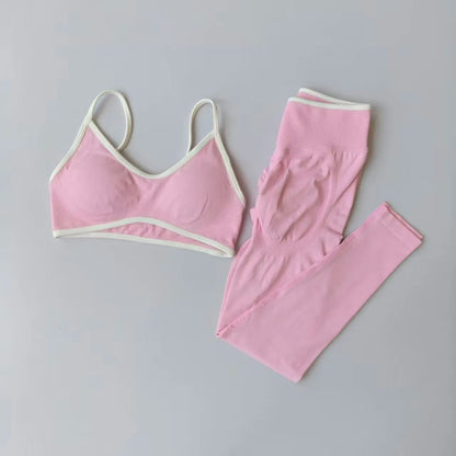 Seamless 2-Piece Yoga Set for Women – Sports Bra & High Waist Leggings