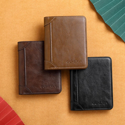 RFID Blocking Men's Slim Bifold Wallet – PU Leather